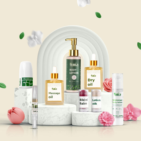 Daily Dew Drops - 8 - Piece Daily Body Care Ritual for Soft, Glowing Skin - Tulia Natural Cosmatics